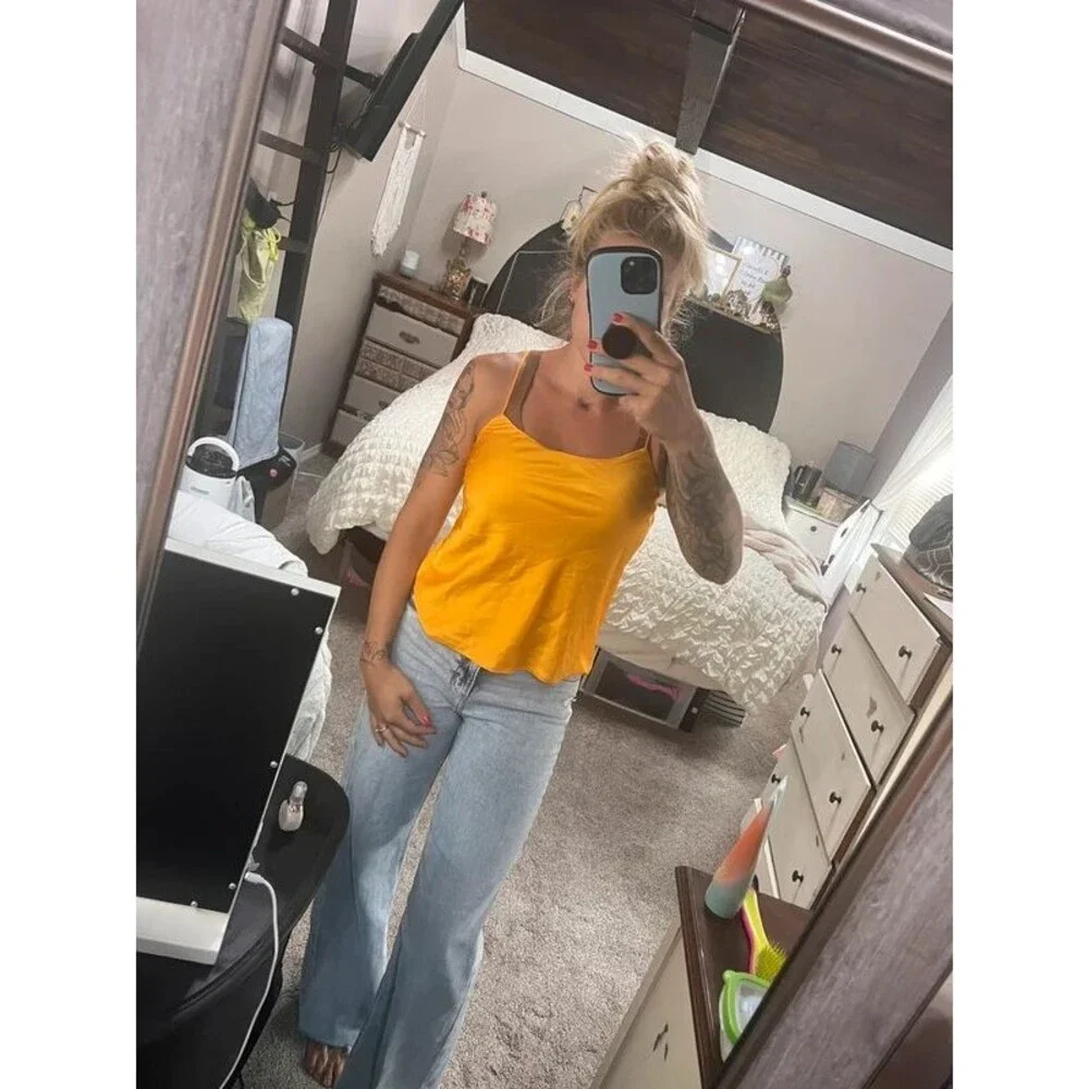 Express satin tank orange